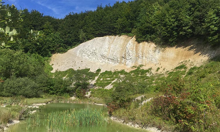 Kreidesee eines ehemaliegen offengelassenen Kreidetagebaus